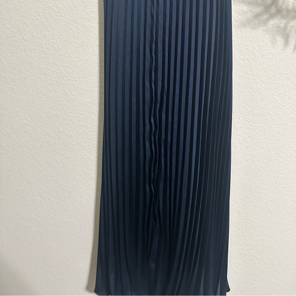 NWT MICHAEL MICHAEL KORS Pleated Satin Belted Slip Dress - Picture 8 of 9